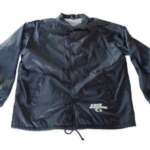 Vintage No Fear y2k Jacket Mens S Full Button Up Lined Windbreaker Coat 2000 Sk8